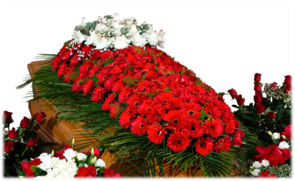 Copricassa_di_Gerbere_Rosse_con_Ciuffo_di_Rose_Bianche_con_Perla_Rossa