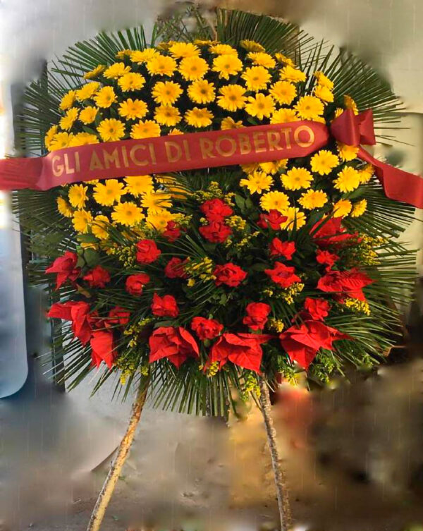 Corona_di_Gerbere_Gialle_con_Ciuffo_di_Rose_Rosse